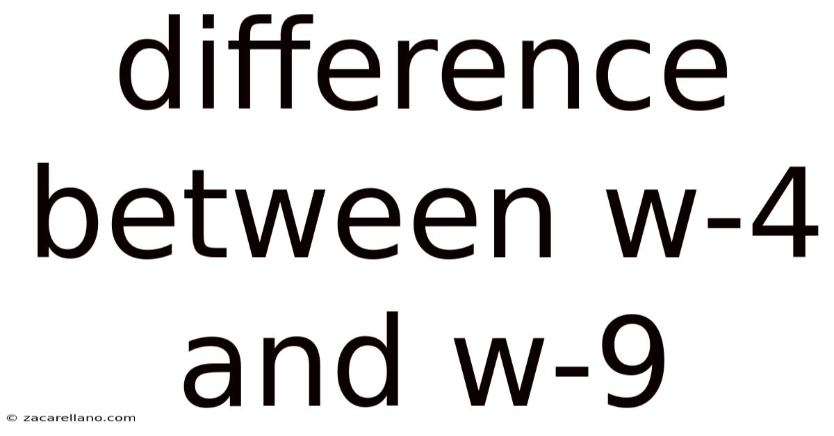 Difference Between W-4 And W-9