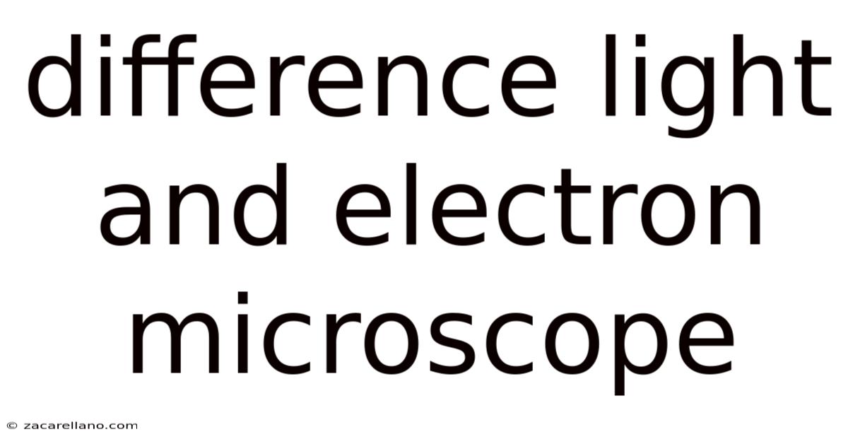 Difference Light And Electron Microscope