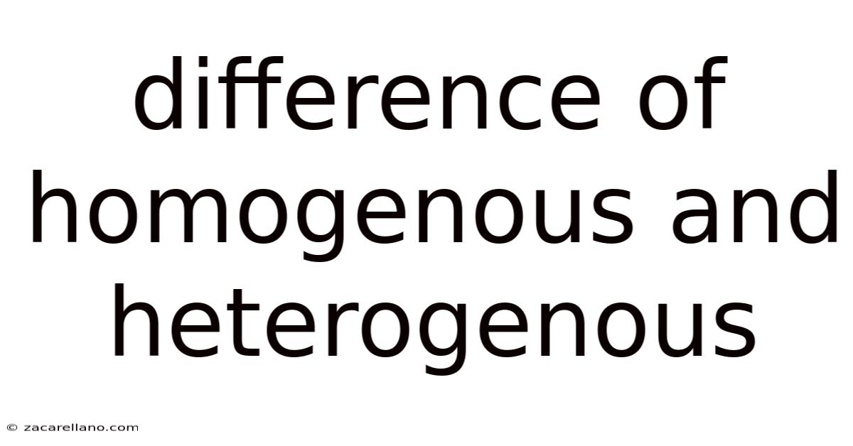 Difference Of Homogenous And Heterogenous