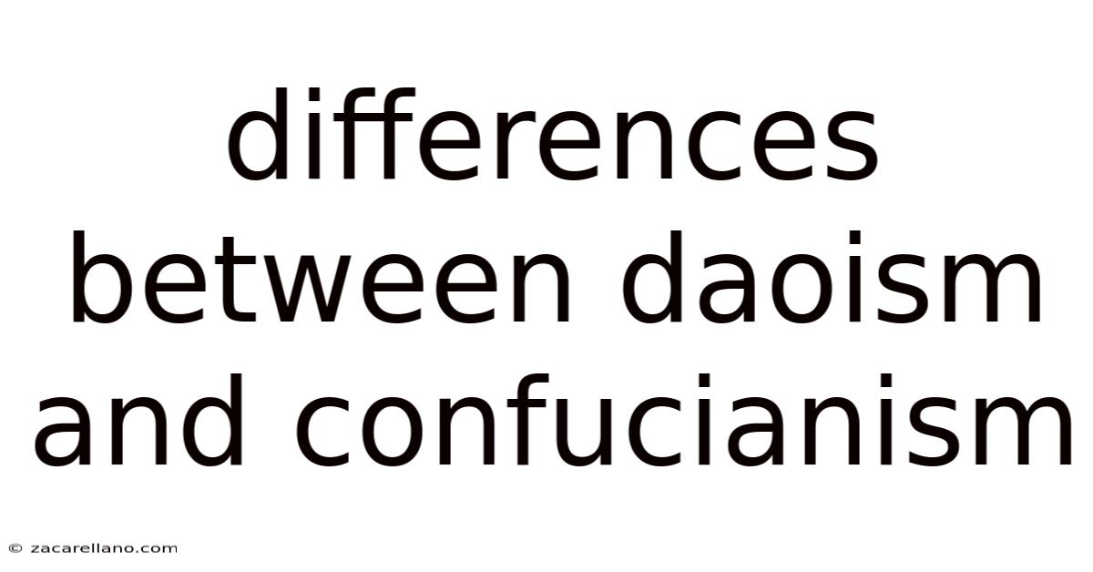 Differences Between Daoism And Confucianism