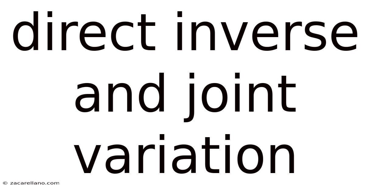 Direct Inverse And Joint Variation