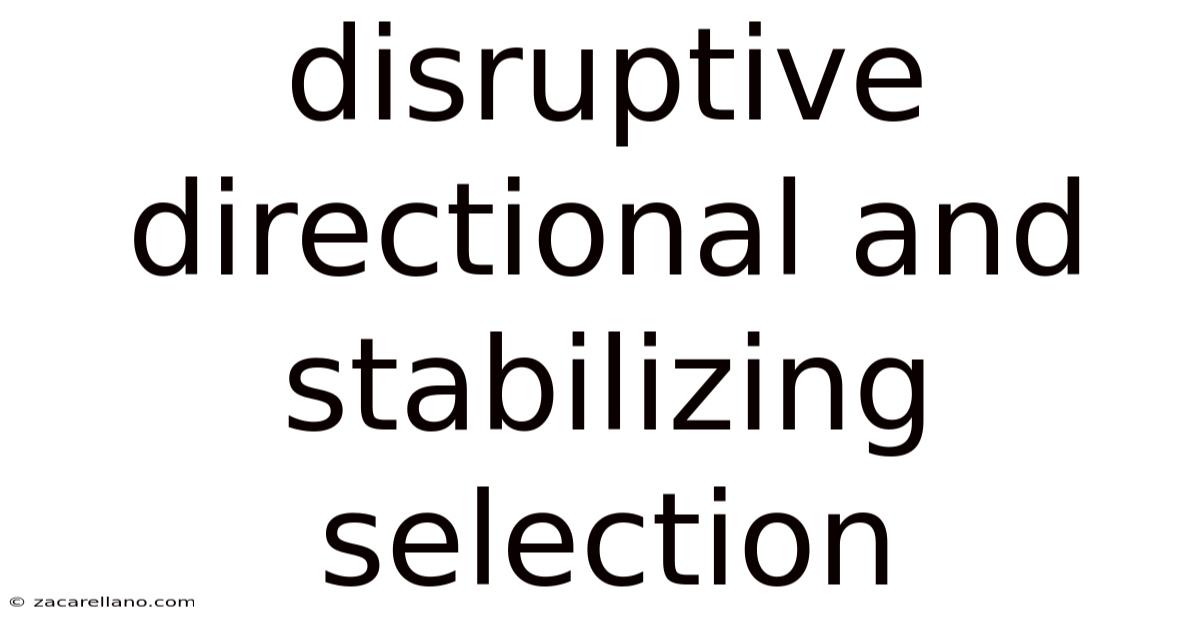 Disruptive Directional And Stabilizing Selection