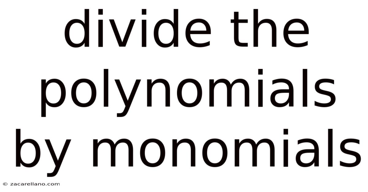 Divide The Polynomials By Monomials