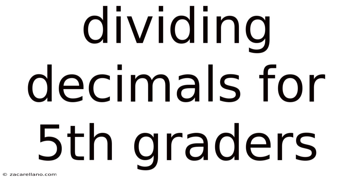 Dividing Decimals For 5th Graders