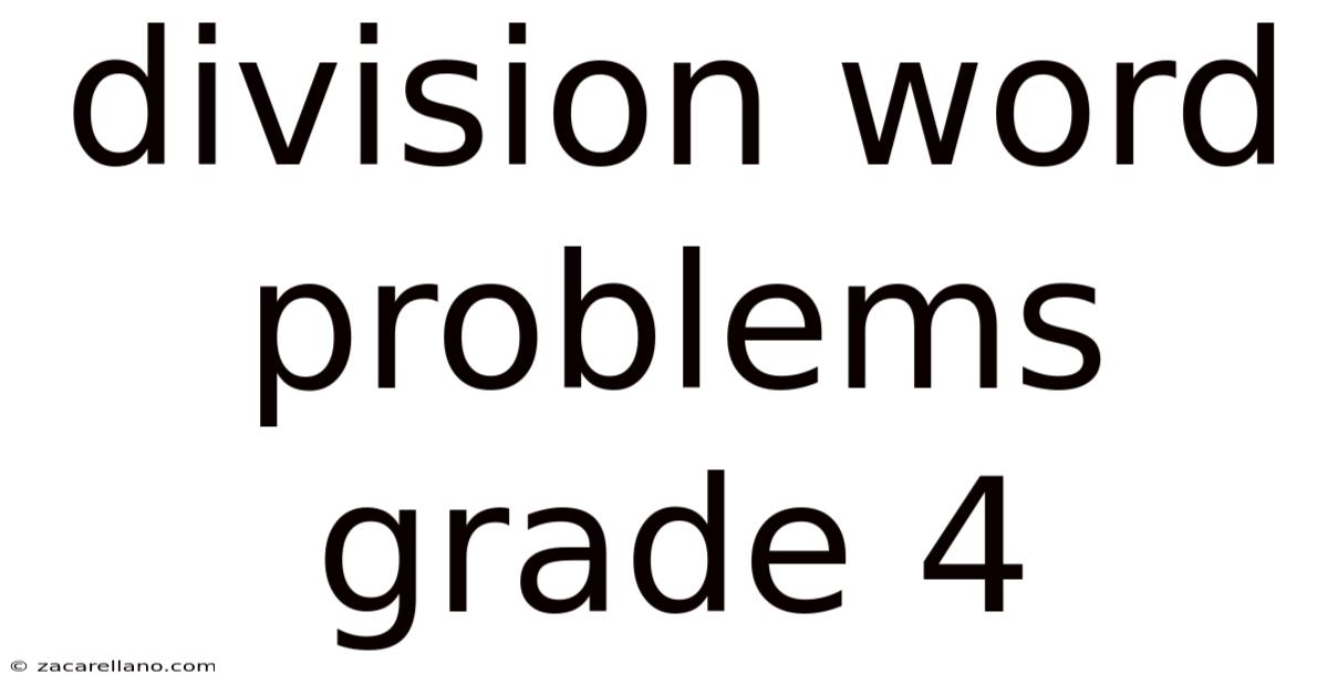 Division Word Problems Grade 4