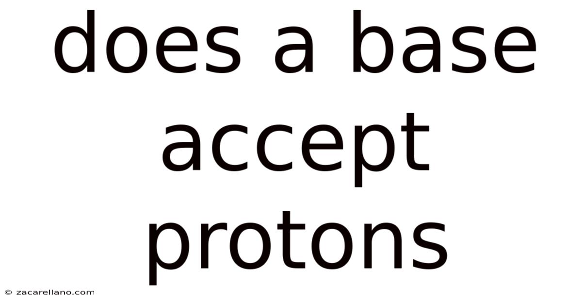 Does A Base Accept Protons
