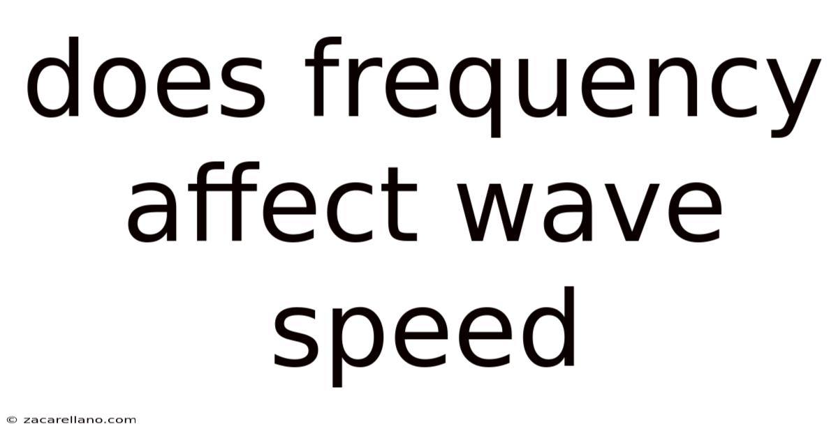Does Frequency Affect Wave Speed