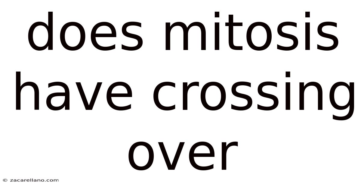 Does Mitosis Have Crossing Over