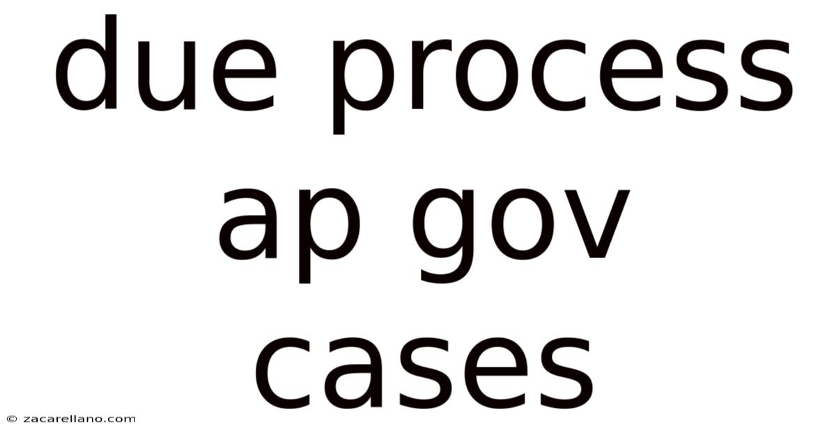 Due Process Ap Gov Cases