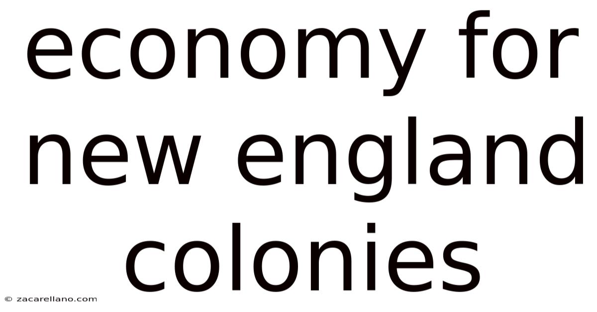 Economy For New England Colonies