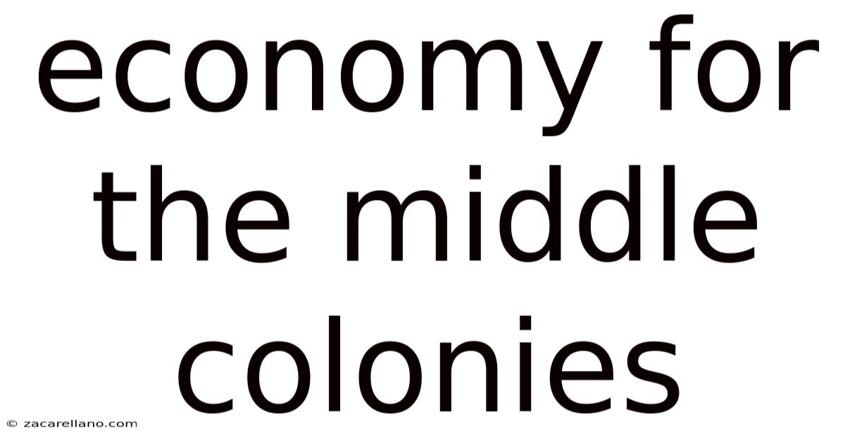 Economy For The Middle Colonies