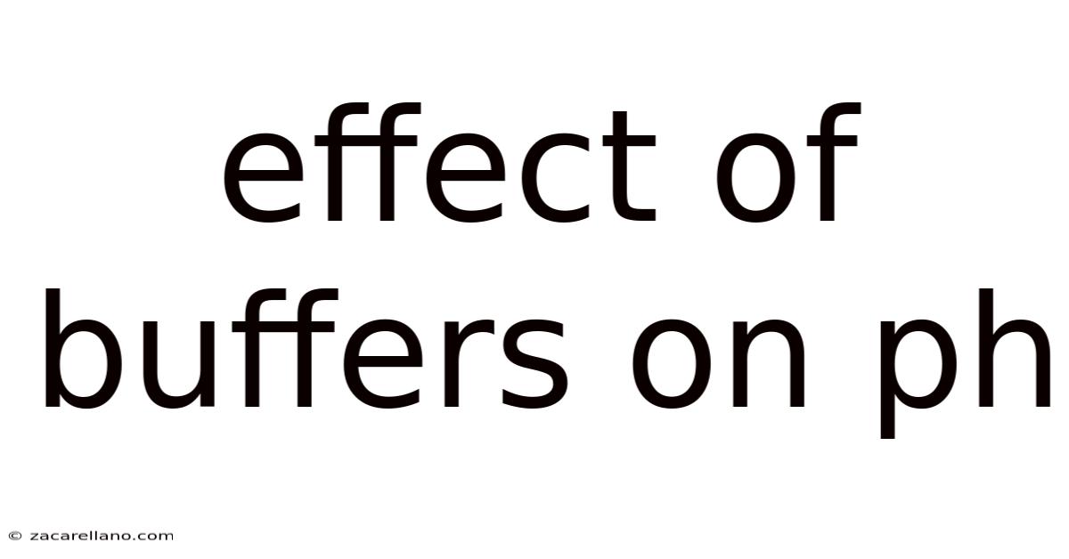 Effect Of Buffers On Ph