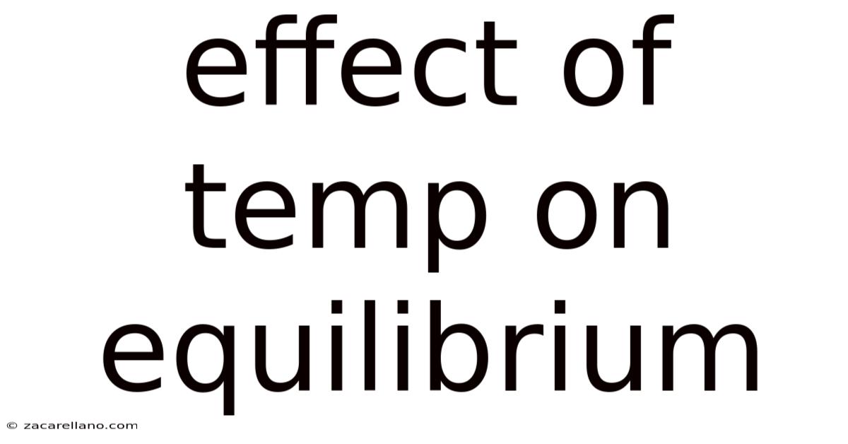 Effect Of Temp On Equilibrium