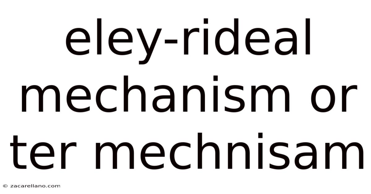 Eley-rideal Mechanism Or Ter Mechnisam