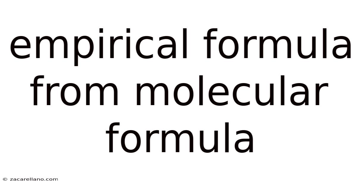 Empirical Formula From Molecular Formula