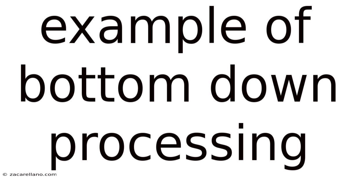 Example Of Bottom Down Processing