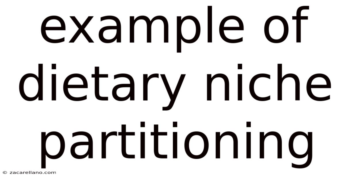 Example Of Dietary Niche Partitioning