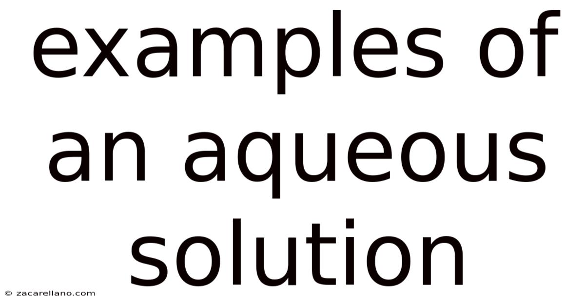 Examples Of An Aqueous Solution