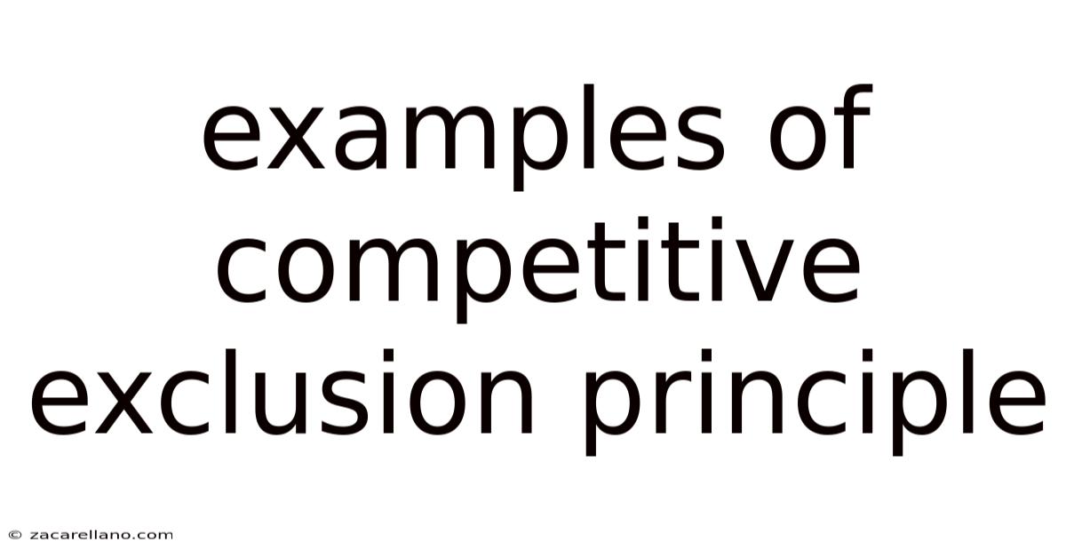 Examples Of Competitive Exclusion Principle
