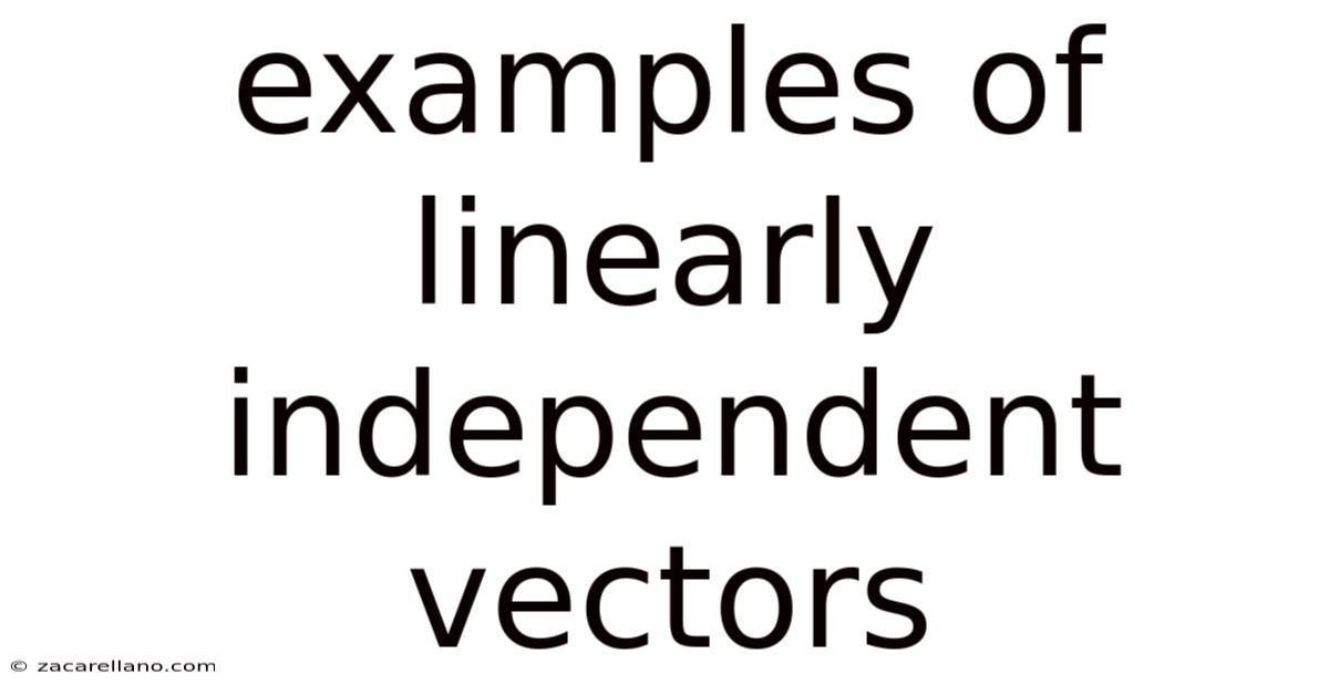 Examples Of Linearly Independent Vectors