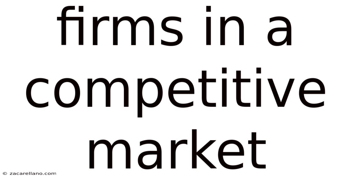 Firms In A Competitive Market