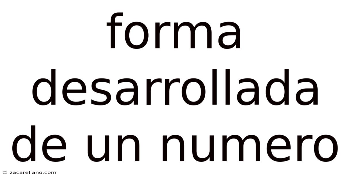 Forma Desarrollada De Un Numero