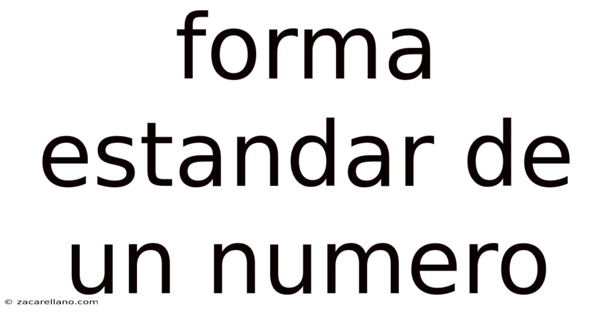 Forma Estandar De Un Numero