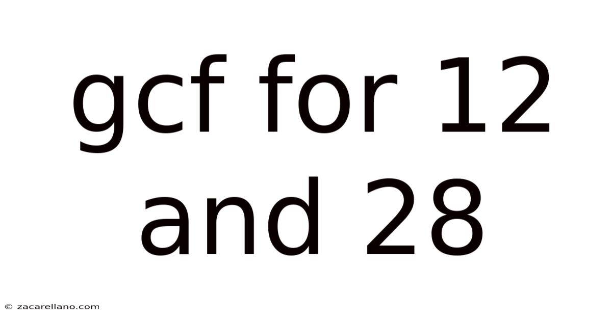 Gcf For 12 And 28
