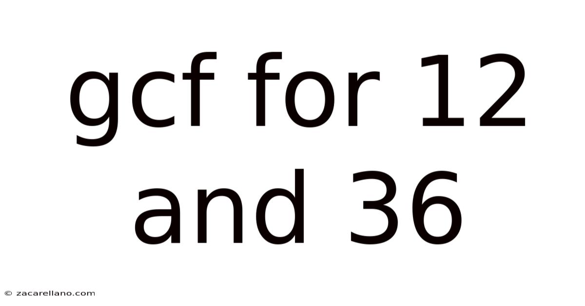 Gcf For 12 And 36