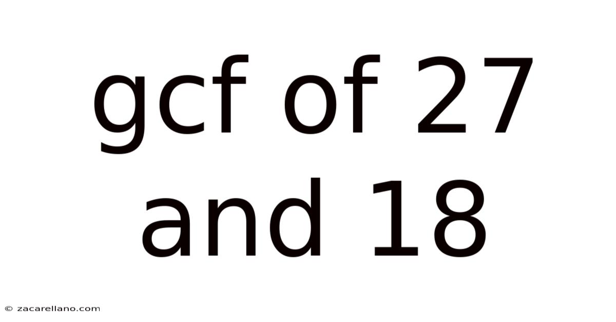 Gcf Of 27 And 18