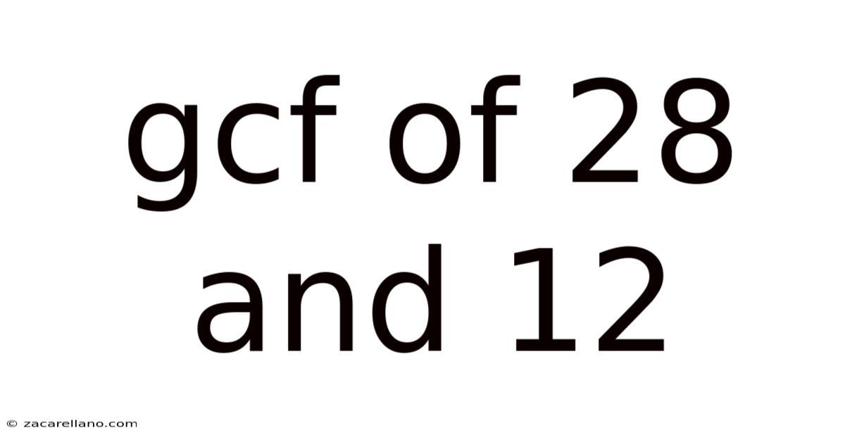 Gcf Of 28 And 12