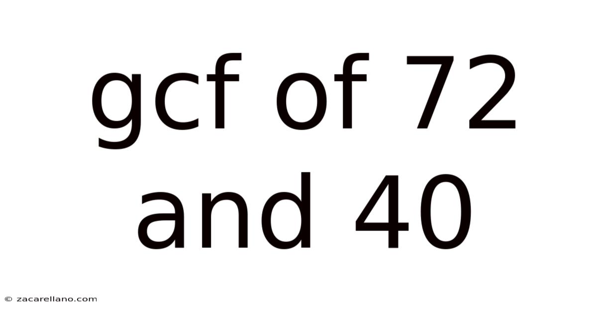 Gcf Of 72 And 40