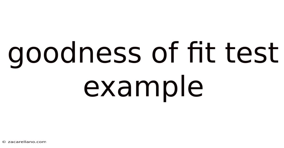 Goodness Of Fit Test Example
