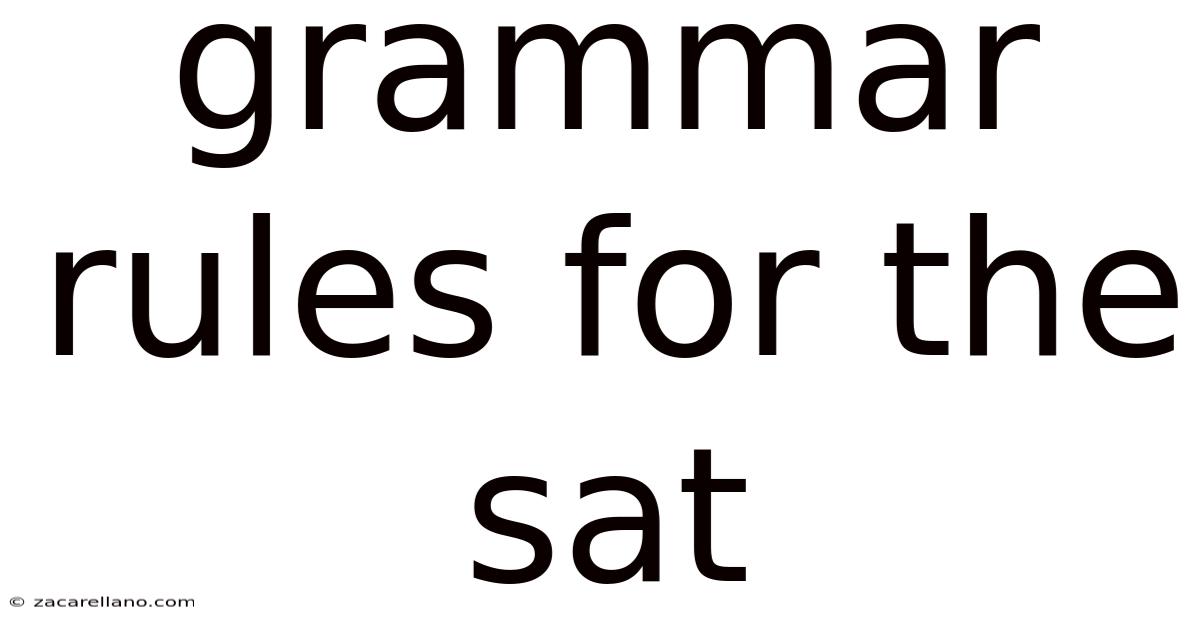 Grammar Rules For The Sat