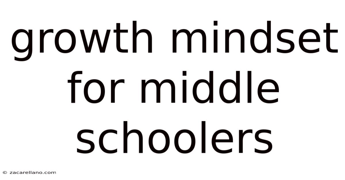 Growth Mindset For Middle Schoolers