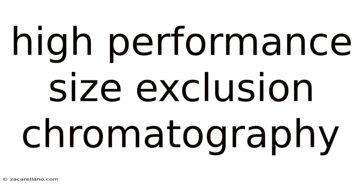 High Performance Size Exclusion Chromatography