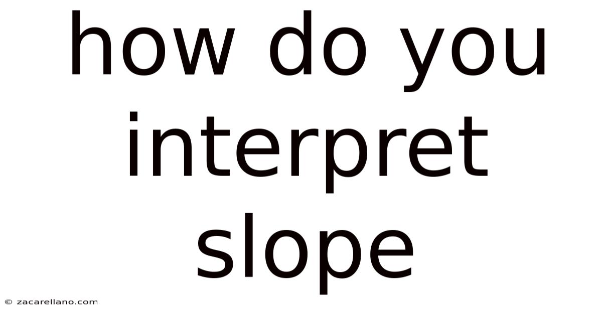 How Do You Interpret Slope
