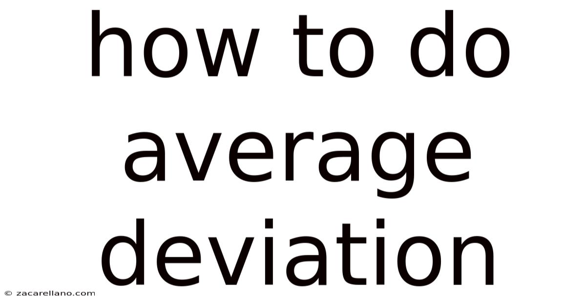 How To Do Average Deviation