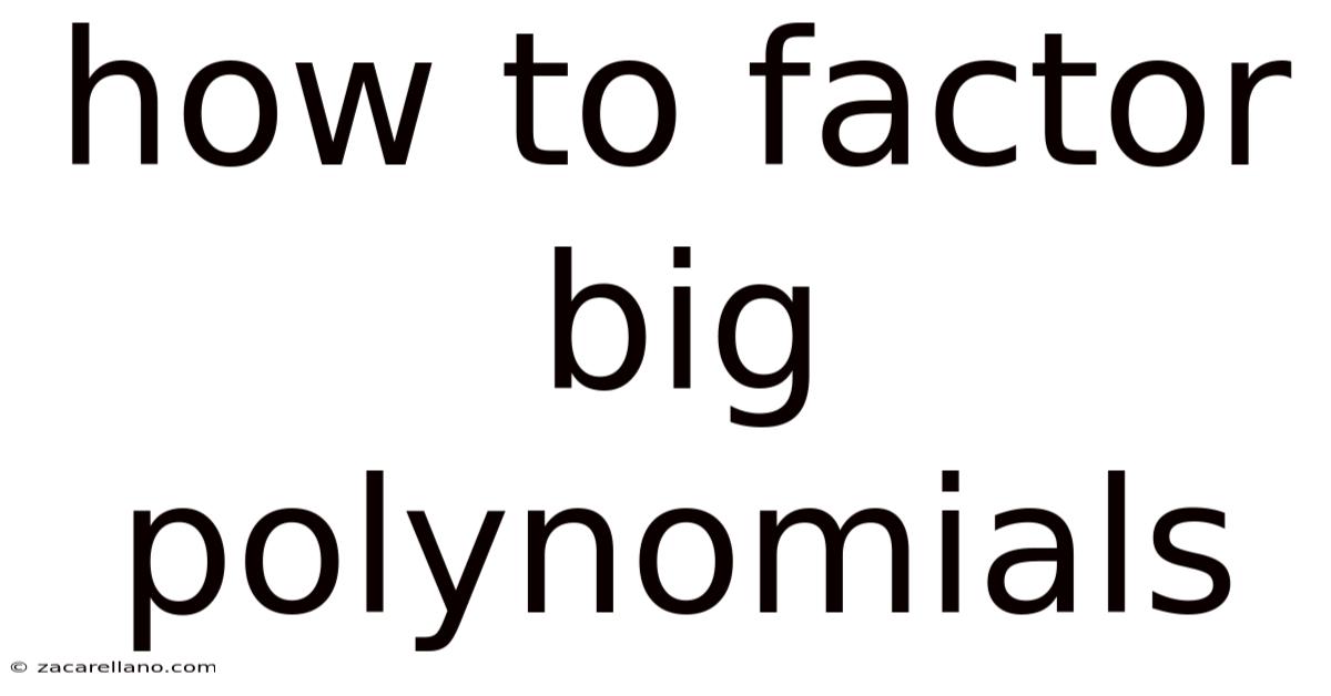 How To Factor Big Polynomials