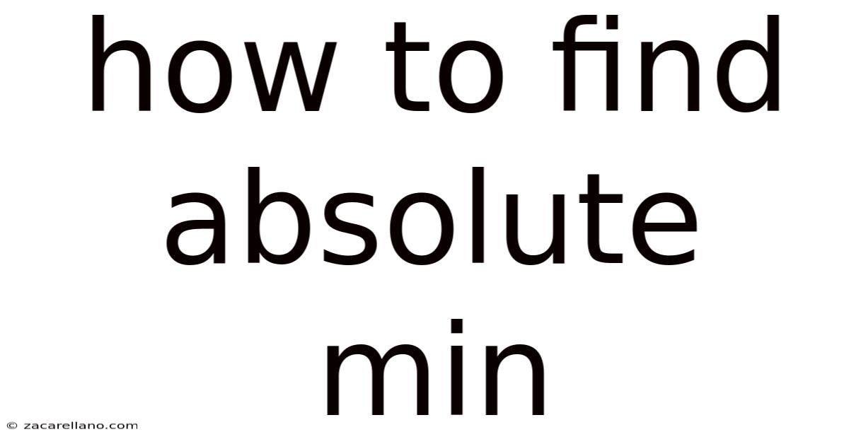 How To Find Absolute Min