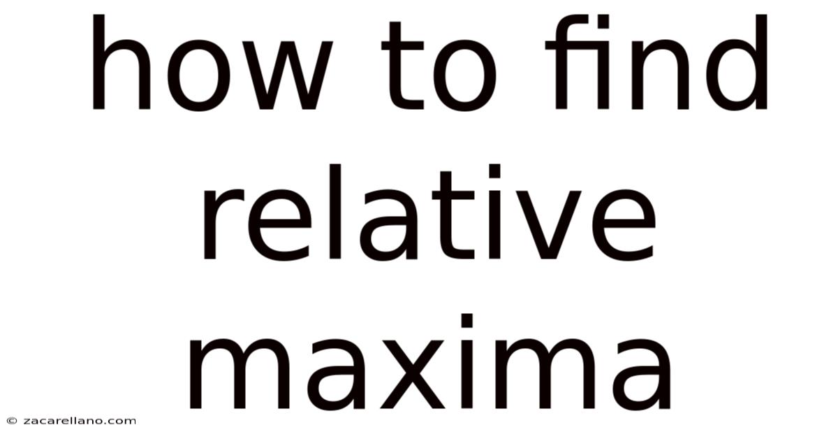 How To Find Relative Maxima