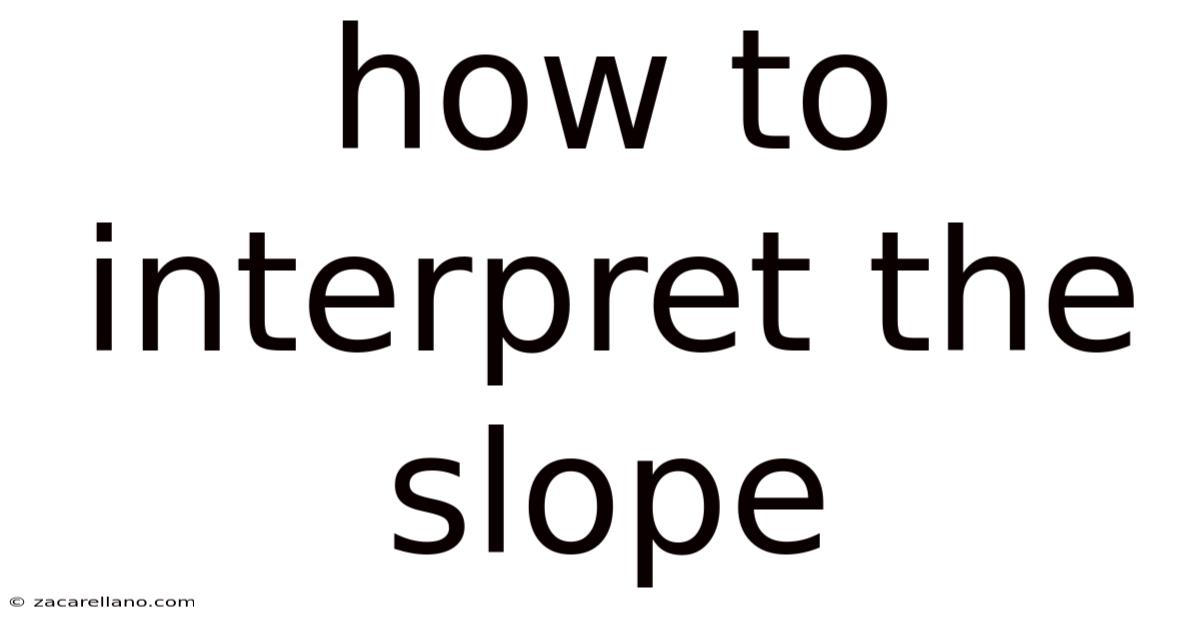 How To Interpret The Slope