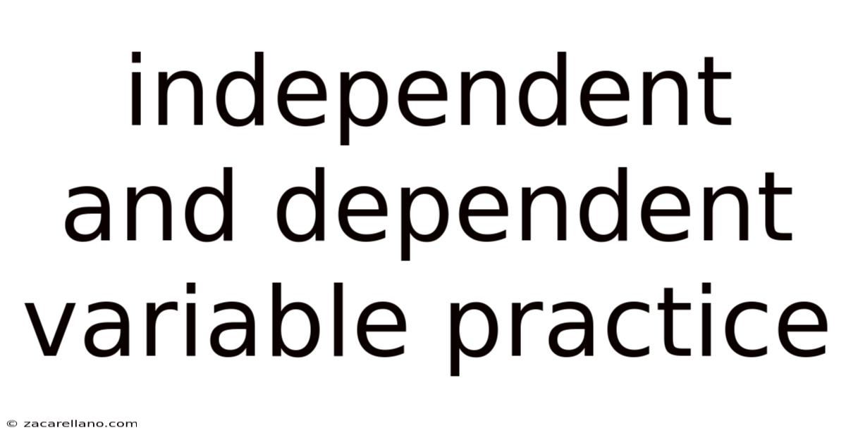 Independent And Dependent Variable Practice