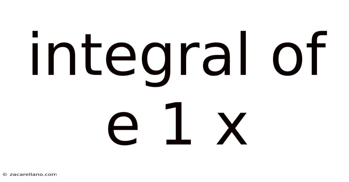 Integral Of E 1 X