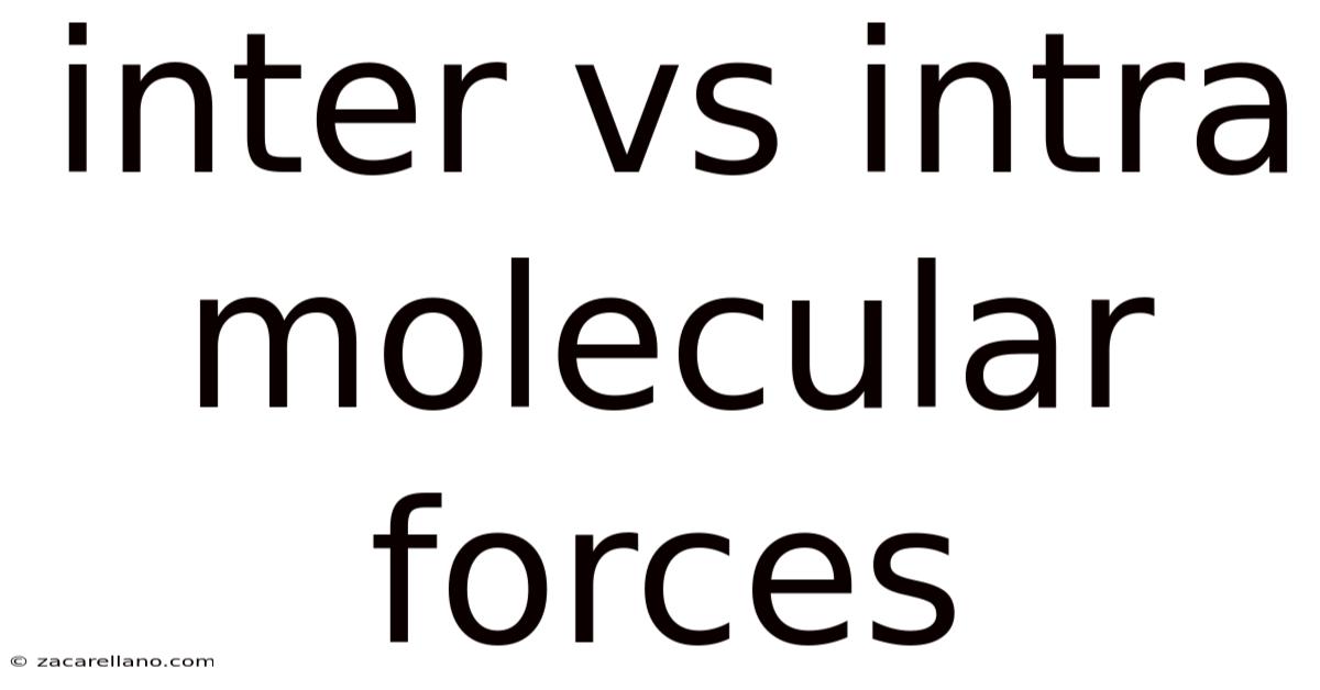 Inter Vs Intra Molecular Forces