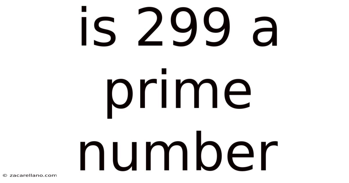Is 299 A Prime Number