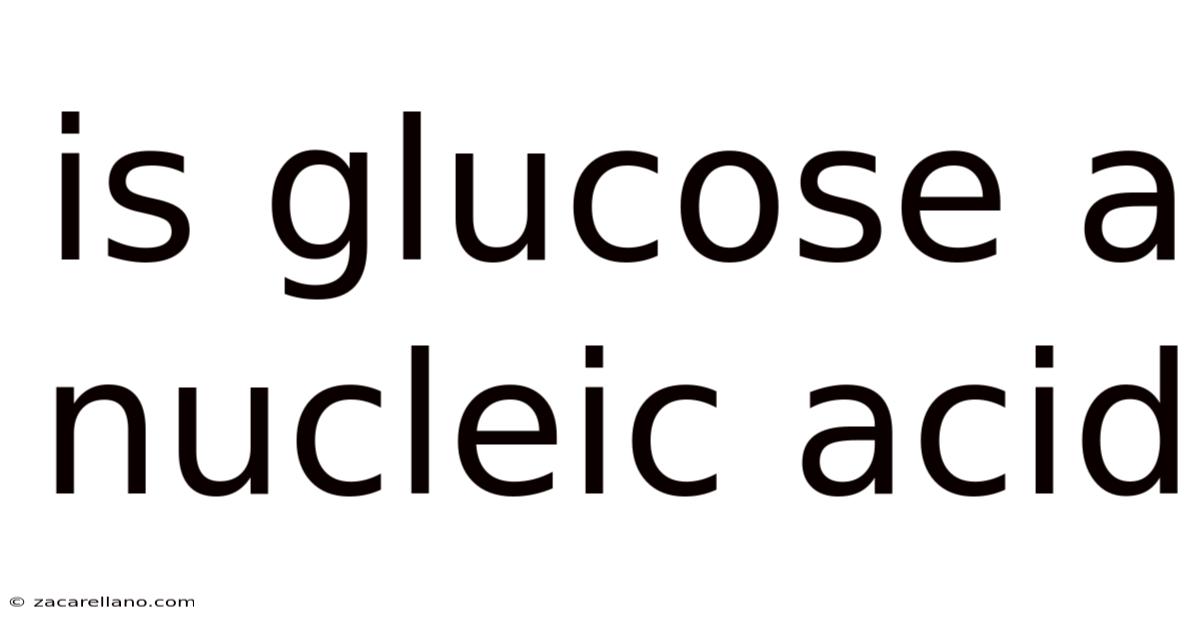 Is Glucose A Nucleic Acid