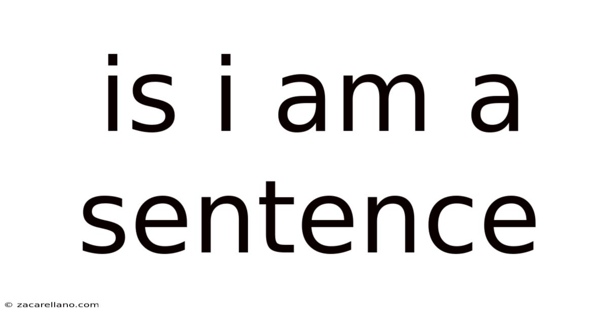 Is I Am A Sentence