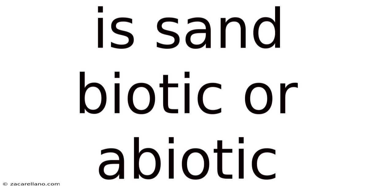 Is Sand Biotic Or Abiotic