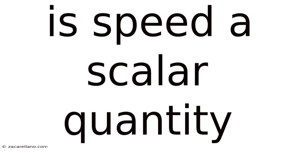 Is Speed A Scalar Quantity